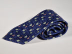 Hermès silk tie blue fish pattern Hermès 7785 FA tie blue