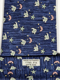 Hermès silk tie blue fish pattern Hermès 7785 FA tie blue