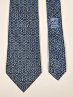 007787 Hermès tie green geometrical pattern 7787 FA