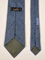 007787 Hermès tie green geometrical pattern 7787 FA