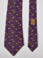 Hermès silk tie purple mole pattern Hermès 7794 FA tie purple