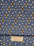 007798 Hermès silk tie blue flowers 7798 FA