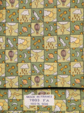 007803 Hermès silk tie green whimsical pattern 7803 FA