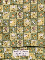 007803 Hermès silk tie green whimsical pattern 7803 FA