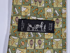 007803 Hermès silk tie green whimsical pattern 7803 FA