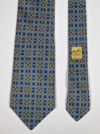 Hermès silk tie blue geometric pattern 7821 UA