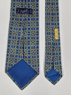 Hermès silk tie blue geometric pattern 7821 UA