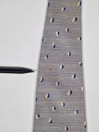 007825 Hermès tie blue spotted and striped 7825 UA