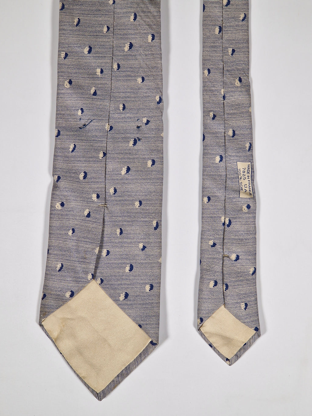 007825 Hermès tie blue spotted and striped 7825 UA