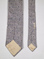 007825 Hermès tie blue spotted and striped 7825 UA