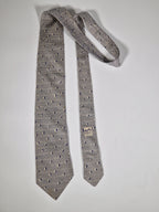 007825 Hermès tie blue spotted and striped 7825 UA