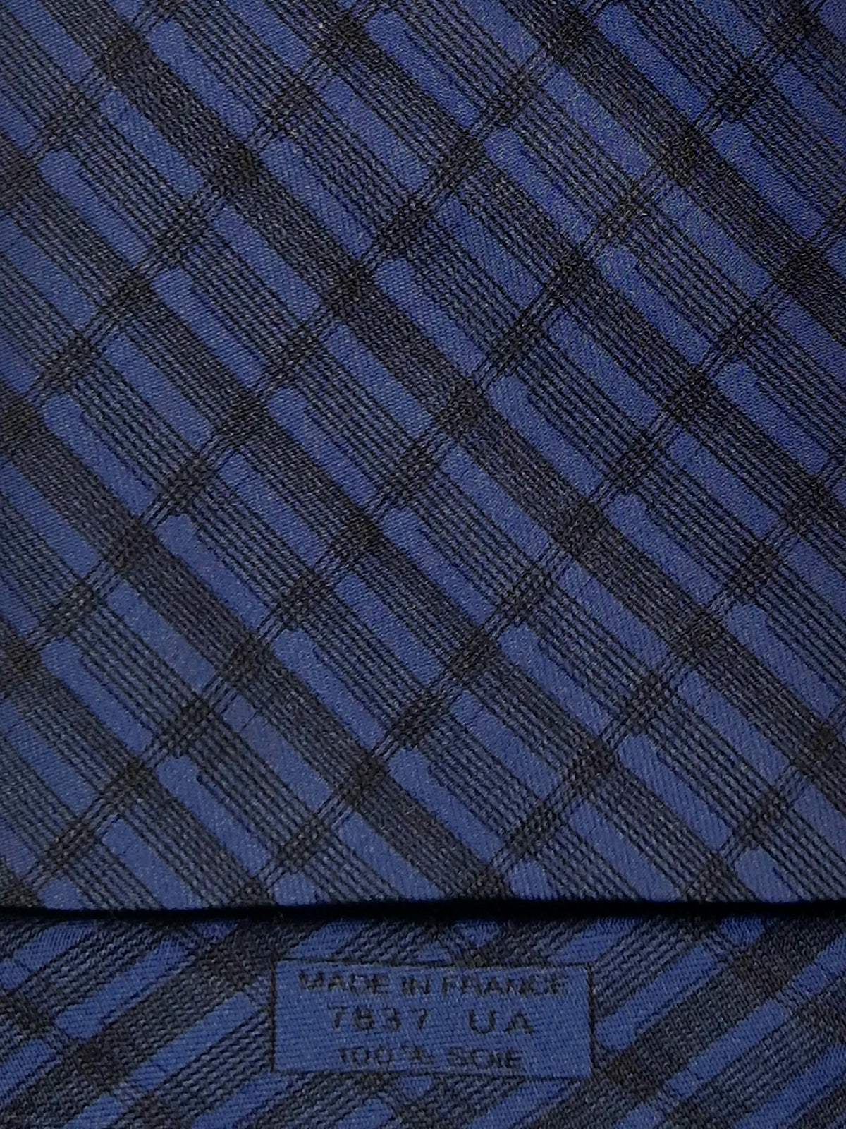 007837 Hermès tie blue cheker pattern 7837 UA