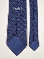 007837 Hermès tie blue cheker pattern 7837 UA