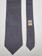 Hermès silk tie grey sailboat pattern 7841 UA