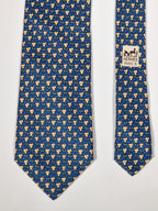 007845 Hermès tie blue florwera 7845 UA