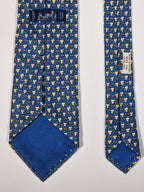 007845 Hermès tie blue florwera 7845 UA