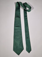 Hermès silk tie grean spoted pattern 7847 FA