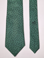 Hermès silk tie grean spoted pattern 7847 FA