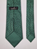 Hermès silk tie grean spoted pattern 7847 FA