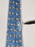007850 Hermès tie blue Snail and hedgehog whimsical pattern 7850 UA