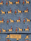 Hermés blue silk tie horse and kentaur 7858 UA