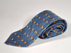 Hermés blue silk tie horse and kentaur 7858 UA