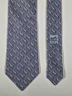 Hermès silk tie grey unicon pattern Hermès 7866 UA tie grey