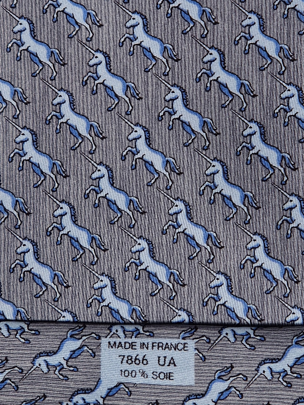 Hermès silk tie grey unicon pattern Hermès 7866 UA tie grey