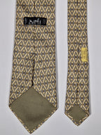 007869 Hermès tie green geometrical pattern 7869  UA