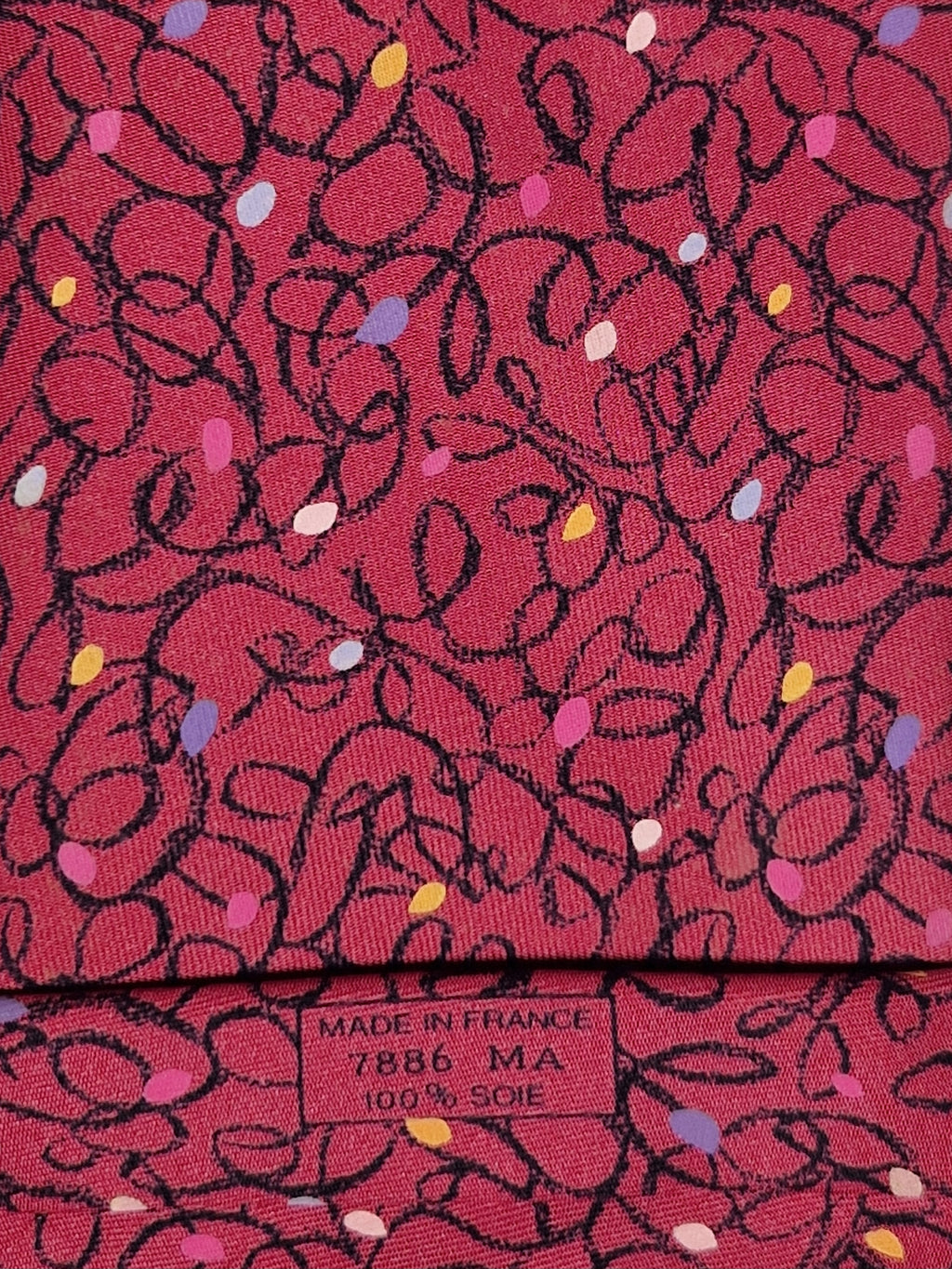 007886 Hermès tie red crayon pattern 7886 MA
