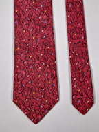 007886 Hermès tie red crayon pattern 7886 MA