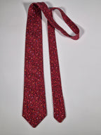 007886 Hermès tie red crayon pattern 7886 MA