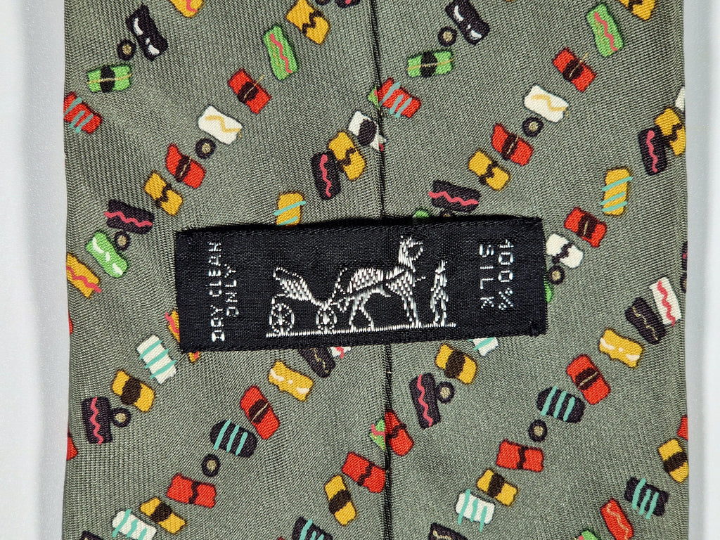 007887 Hermès tie green sushi pattern 7887 MA