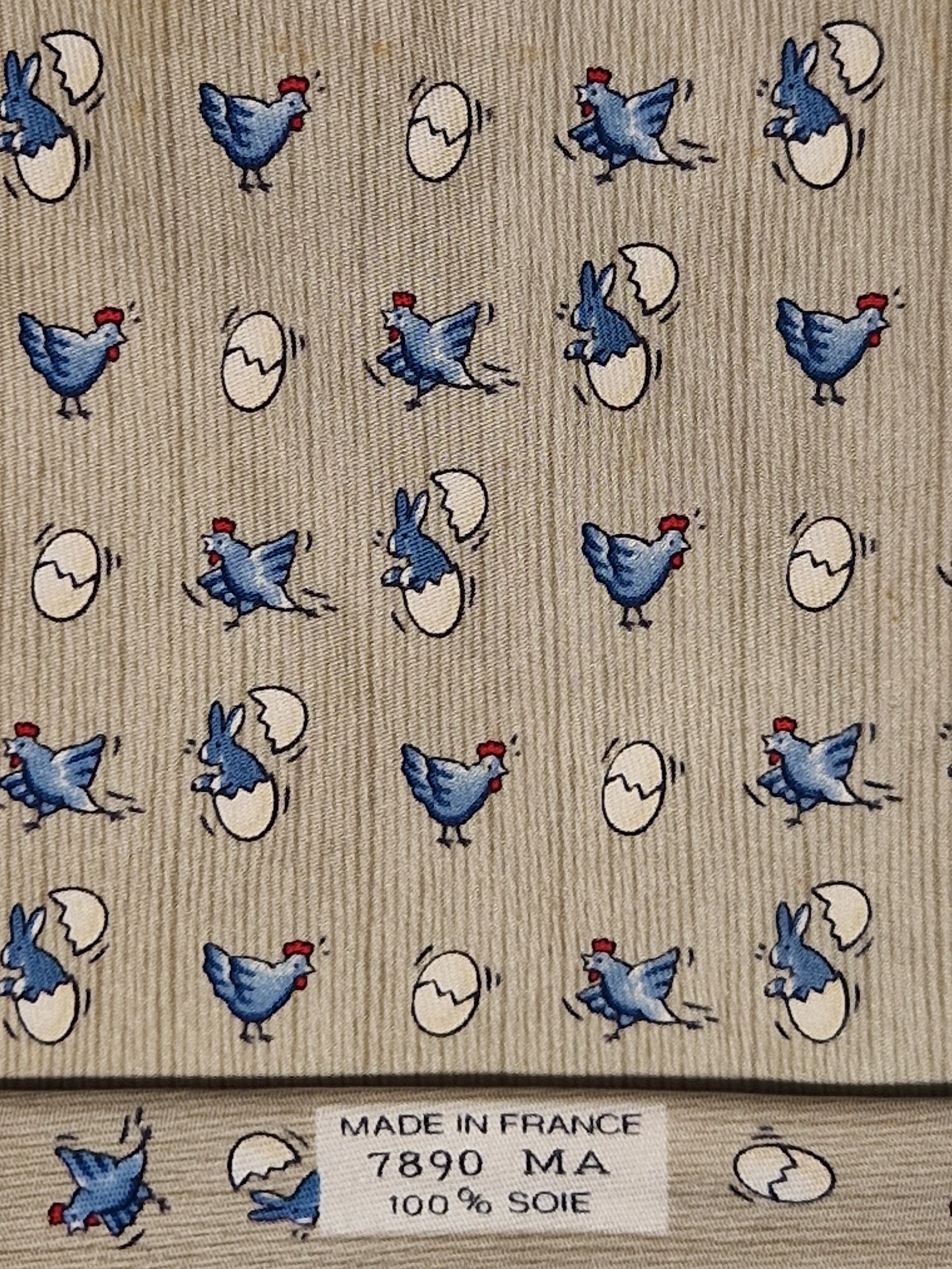 Hermès 7890 MA Tie with eastern bunnies and chickens.