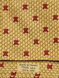 Hermès silk tie yellow bear honeycomb whimsical pattern 7920 MA
