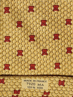 Hermès silk tie yellow bear honeycomb whimsical pattern 7920 MA