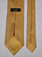 Hermès silk tie yellow H pattern 7926 MA
