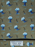 Hermès silk tie green whimsical trees 7928 MA