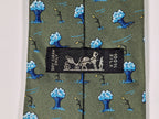 Hermès silk tie green whimsical trees 7928 MA