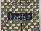 007932 Hermès tie Green duck whimsical pattern 7932 MA