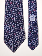 007934 Hermès tie blue wine grape pattern 7934 MA