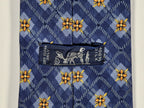 Hermès silk tie blue flower pattern 7938 MA
