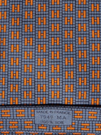 Hermès silk tie blue orange rare Ginza 2001 edition 7949 MA