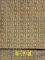 007952 Hermès silk tie yellow geometrical pattern 7952 EA