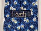 Hermès silk tie blue flower pattern 7954 EA