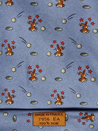 Hermès silk tie blue rabbit and golfball whimsical pattern 7956 EA