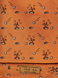 Hermès silk tie orange whimsical rabbit and golf pattern 7956 EA