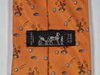 Hermès silk tie orange whimsical rabbit and golf pattern 7956 EA