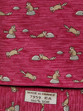 Hermès silk tie pink whimsical racoon pattern 7959 EA