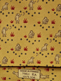 007961 Hermès tie yellow whimsical monkey pattern 7961 EA